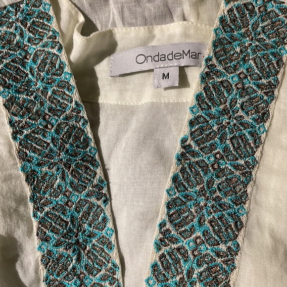 Ondademar Geoskin Drawstring Long Kimono Coverup - Picture 5 of 6